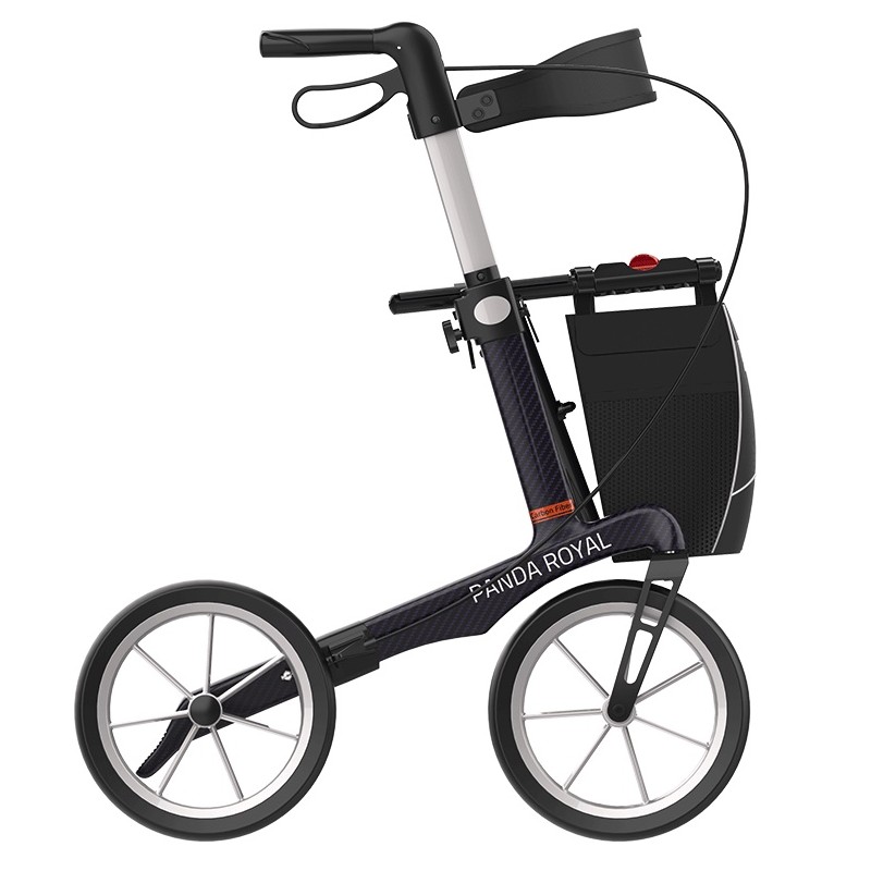 Panda Royal kulfiber rollator med ekstra store hjul