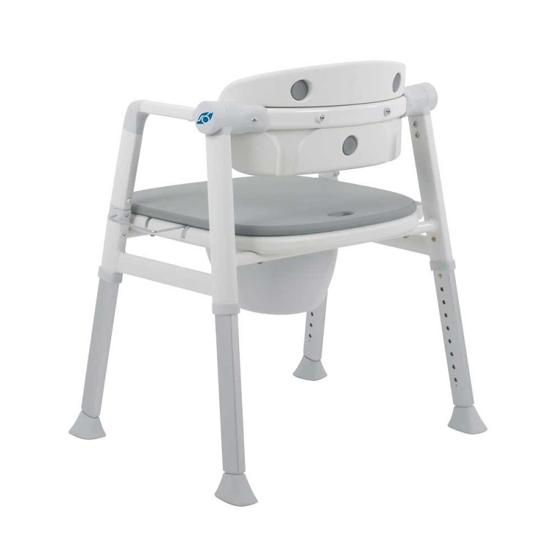 Elegant toiletstol med toiletspand – hvid med sæde og ryg