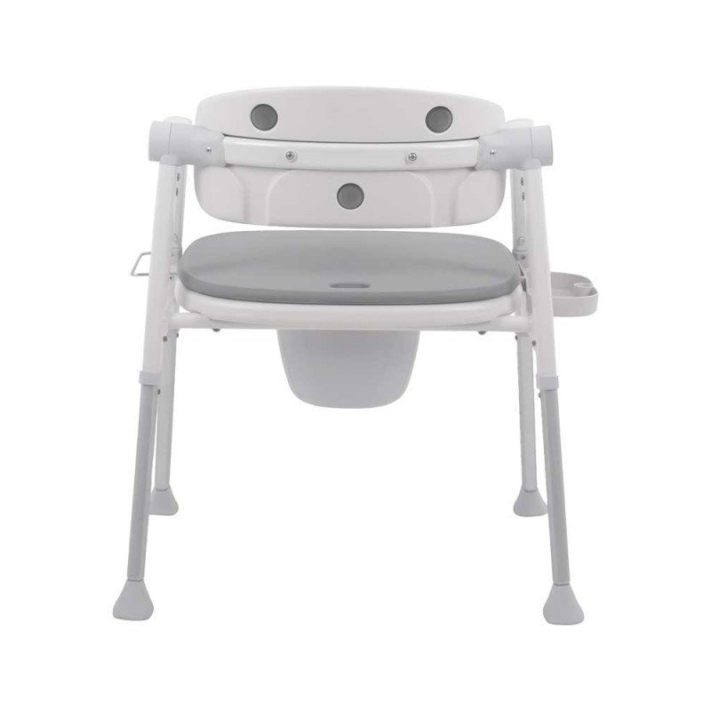 Elegant toiletstol med toiletspand – hvid med sæde og ryg