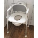 Elegant toiletstol med toiletspand – hvid med sæde og ryg
